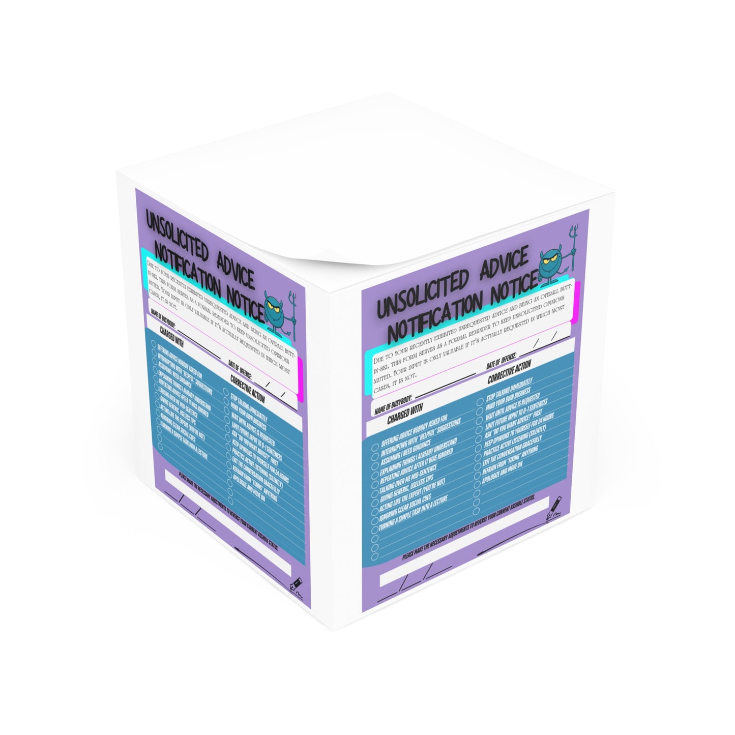 Unsolicited Advice Notification Notice