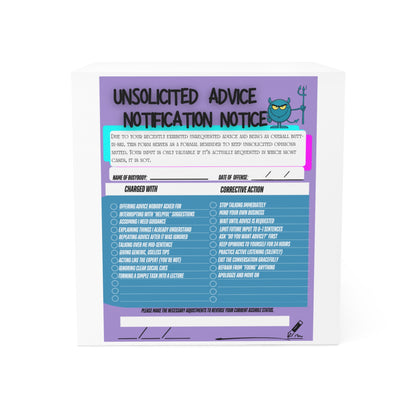 Unsolicited Advice Notification Notice