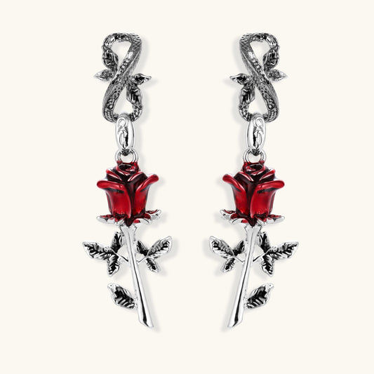 Serpent Rose Earrings