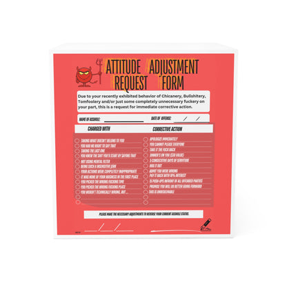 Attitude Adjustment Request Form Note Cube — Funny Office Desk Memo Pad