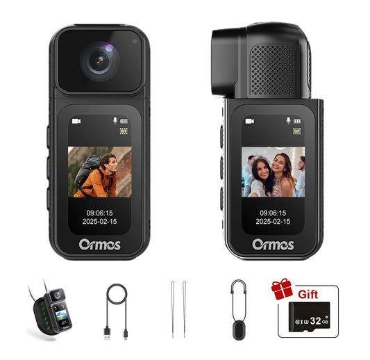 Ormos Mini Action Camera With 180 Degree Rotating Lens